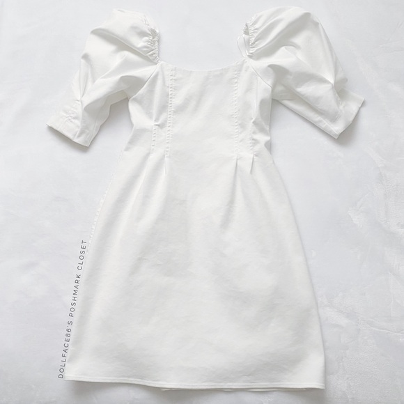 Zara White Puffed Sleeve Mini Dress - Picture 5 of 15